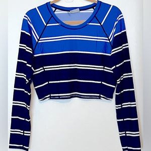 Athleta Rashguard - Navy, Royal Blue, and White